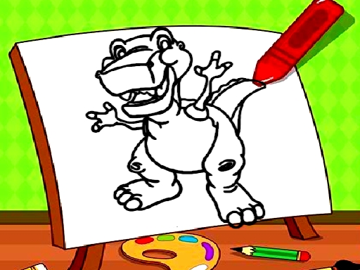 Easy Kids Coloring Dinosaur - Free Online Game