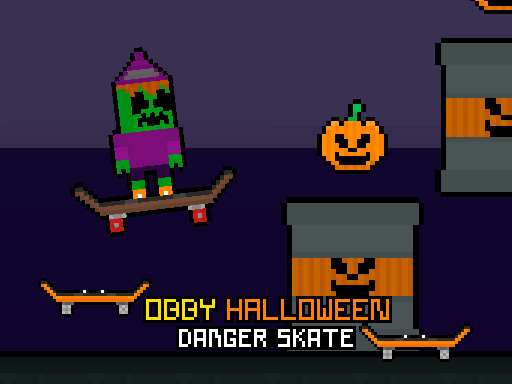 Obby Halloween Danger Skate Gratis Online